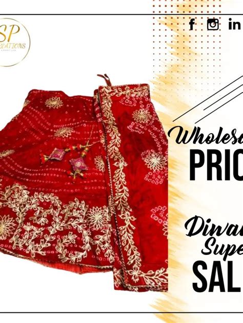 Traditional Jaipuri Silk Lehenga With Kachi Gotta Patti Work