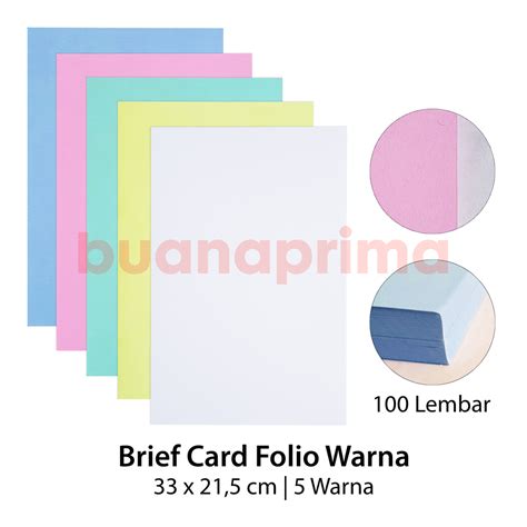 Jual Karton Bc Folio Kertas Manila Hvs F4 Brief Card Doff Soft Shopee