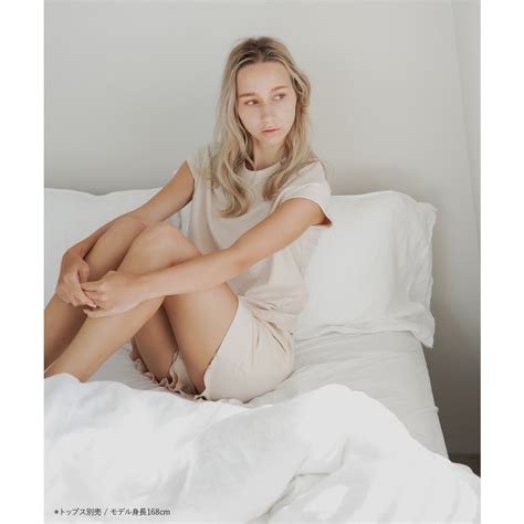 フランデランジェリー fran de lingerie つるんと心地いいリラックスウェアシンプルショートパンツ プリティプル ショートパンツ リボン付きショートパンツ グレー