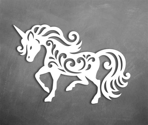 Svg Licorne Cheval Papier Coup Enfants Laser De D Cor Etsy