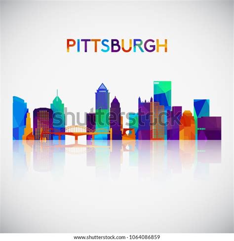 Pittsburgh Skyline Silhouette Colorful Geometric Style Stock Vector ...