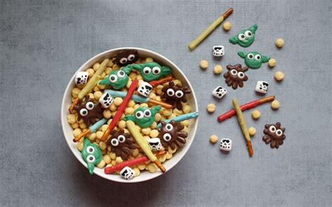 Star Wars snack mix, a fun Stars Wars party food idea.