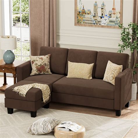 YESHOMY Convertible Sectional Small Sofa L-Shaped Couch Seat with ...