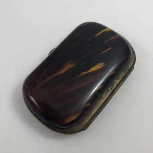 Antique Celluloid Faux Tortoiseshell Calling Card Or Jewelry Carrying