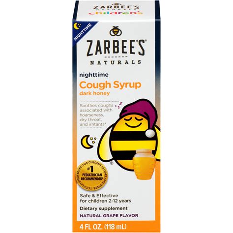 Zarbees® Naturals Childrens Cough Syrup With Dark Honey Nighttime