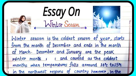 Essay On Winter Season In English Winter Season Essay In English