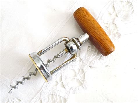 French Corkscrew Vintage Wood Bar Ware Kitchen Mi Century Barware