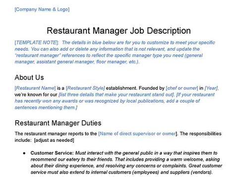 Restaurant Floor Manager Duties And Responsibilities Review Home Co