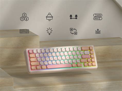Womier Wk Wireless Mechanical Gaming Keyboard Creamy Hot Swappable Gasket Rgb Bluetooth