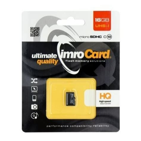 Card De Memorie Imro Micro Sd Gb Clasa Negru Emag Ro