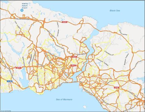 Map of Istanbul, Turkey - GIS Geography