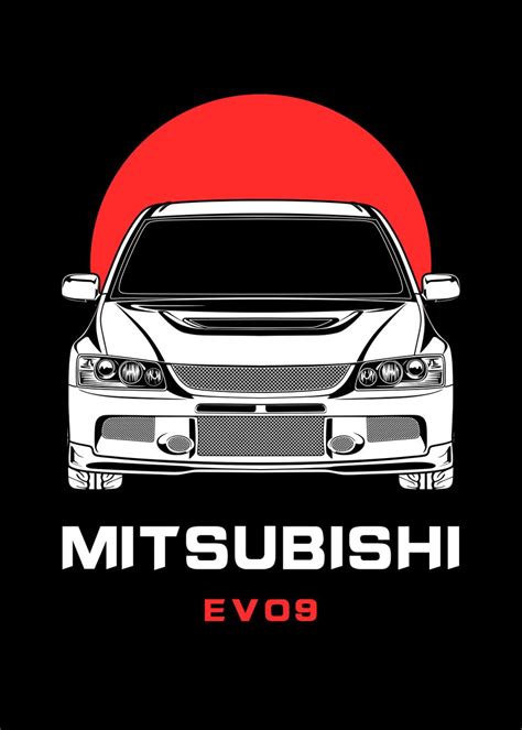 Mitsubishi Evo Poster Picture Metal Print Paint By Faissal