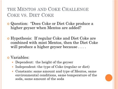 Coke And Mentos Experiment Worksheet Printable Calendars At A Glance