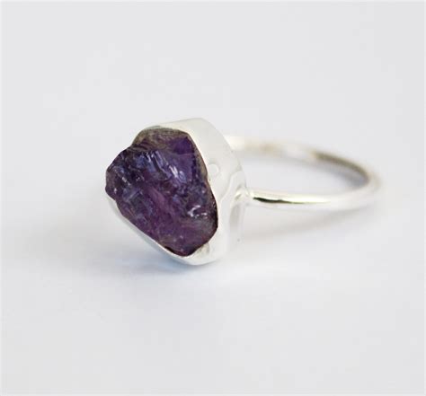 RAW Raw Amethyst Ring Raw Jewelry Bohemian Jewelry Custom | Etsy