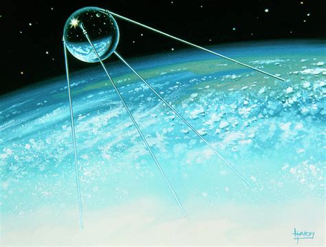 Sputnik 1 The First Artificial Satellite Photograph By David A Hardy