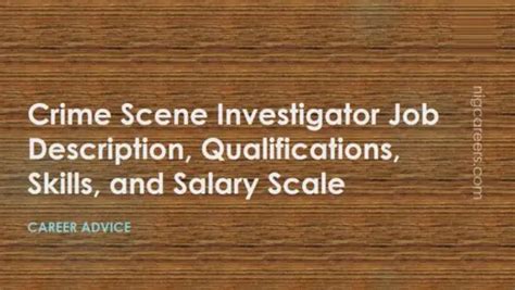 Crime Scene Investigator Job Description Skills And Salary