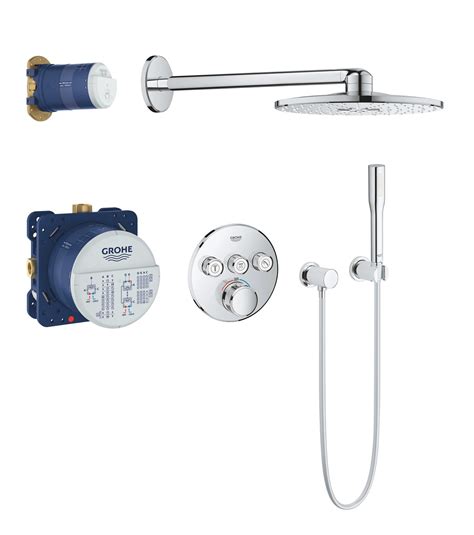 Grohe 34705000 Round Grohtherm Smart Control Perfect Set With Rain