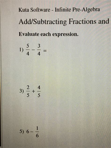 Evaluate Expressions Fractions