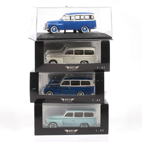 MODELLBILAR 4 St Resin Bl A Volvo PV445 Duett Olika Tillverkare