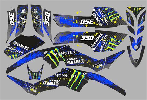 Yamaha Yfm Raptor Graphic Kit Monster Blue Kitdeco Moto Fr