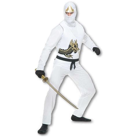 White Ninja Avenger Costume - Cheap Halloween Ninja Uniform - Adult ...