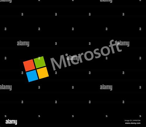 Microsoft, rotated, black background, logo, brand name Stock Photo - Alamy