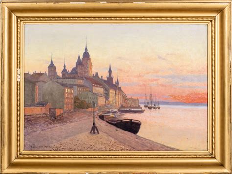 EMIL LINDGREN 1866 1940 olja på duk Stockholm Söde Auktion