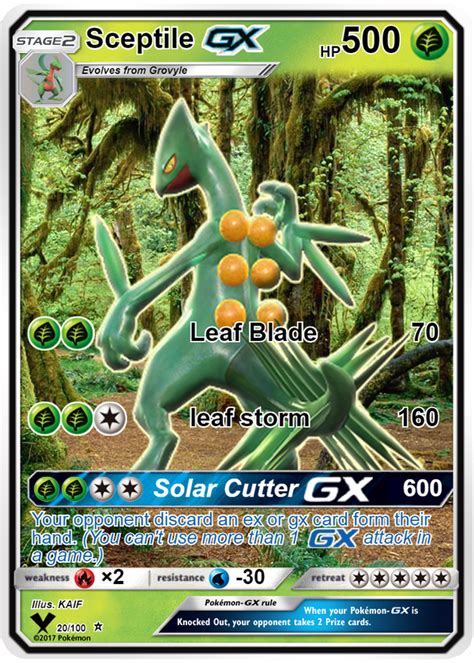 Pokemon Custom Sceptile Gx Card By Pokemon Card Creator On Deviantart