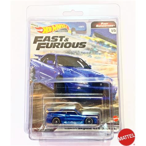Hot Wheels Premium Fast Furious Nissan Skyline Gtr Bnr Fast Superstars With Card Protector