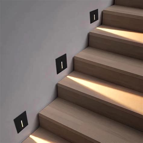 2021 Indoor Recessed Led Stair Light Wall Lamp Pir Motion Sensor Staircase Ac85 265v Step 3w