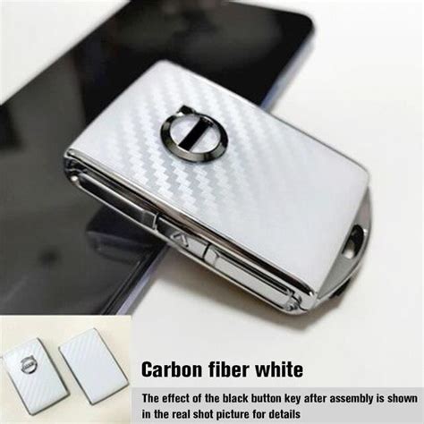 COQUE DE CLE Carbon Fiber White Porte clés de voiture en alliage de