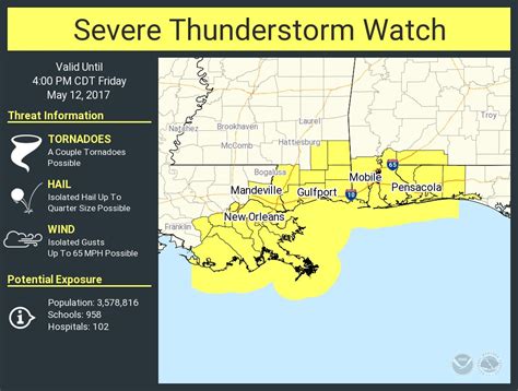 NWS New Orleans On Twitter A Severe Thunderstorm Watch Has Been