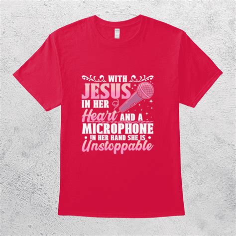 Christian Gospel Singer Jesus In Her Heart Microphone Shirt - Walmart.com