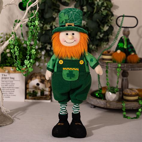 Chailin St Patrick S Day Ornament Cute Cartoon Doll Retractable Legs