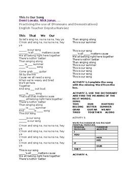 "THIS IS OUR SONG" CAMP ROCK 2 WORKSHEET by chihabb othmane | TPT