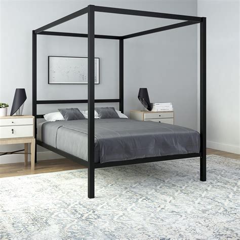 Dhp Modern Metal Canopy Platform Bed Frame Full Black Walmart