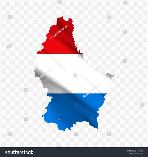 Waving Flag Map Luxembourg Transparent Background Stock Vector (Royalty ...