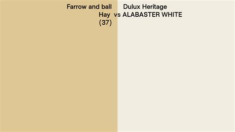 Farrow And Ball Hay 37 Vs Dulux Heritage Alabaster White Side By Side Comparison