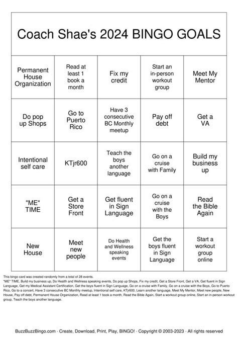 2024 Bingo Goals Bingo Cards To Download Print And Customize