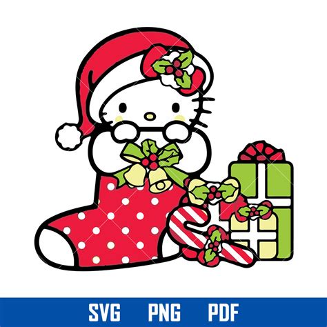 Hello Kitty Christmas Svg Kawaii Kitty Cat Svg Sanrio Svg Inspire