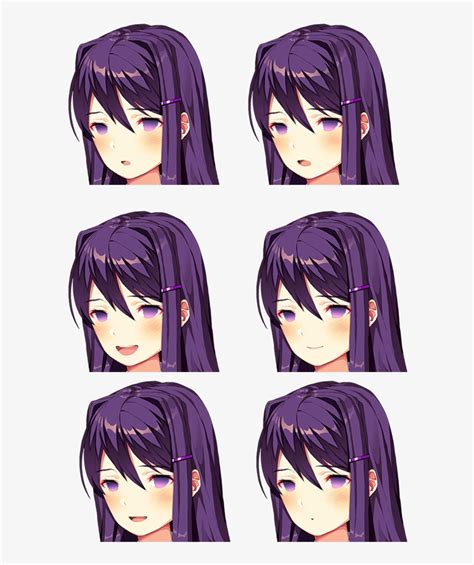 Ddlc Ddlc Yuri Face Sprites Free Transparent Png Download Pngkey