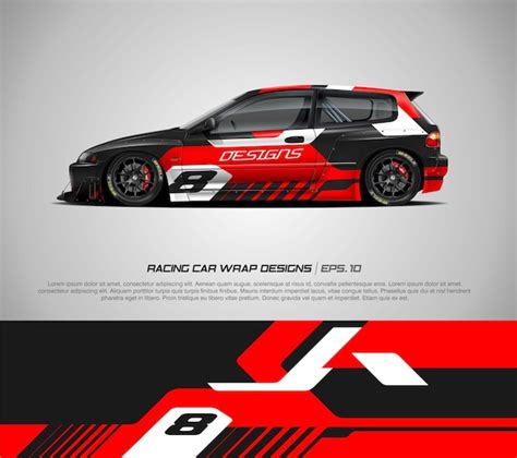 Premium Vector Hatchback Car Wrap Racing Livery