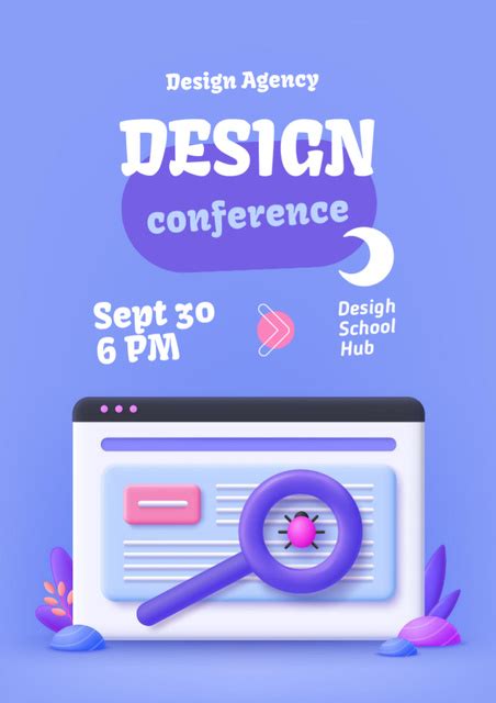 Design Conference Event Announcement Online Flyer A4 Template Vistacreate