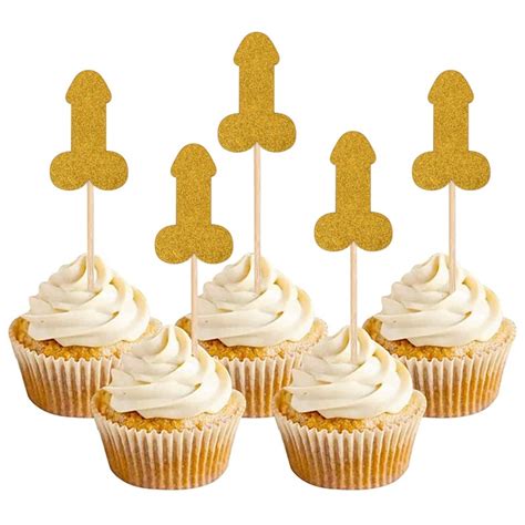 Penis Cake Toppers Pack Of 12 Gold Silver Or Purple Planet