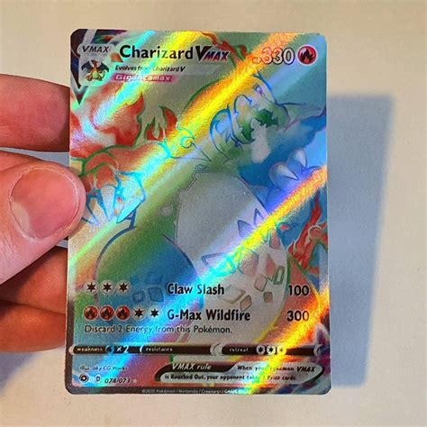 Charizard Vmax Rainbow Holographic Custom Made Pokemon Etsy