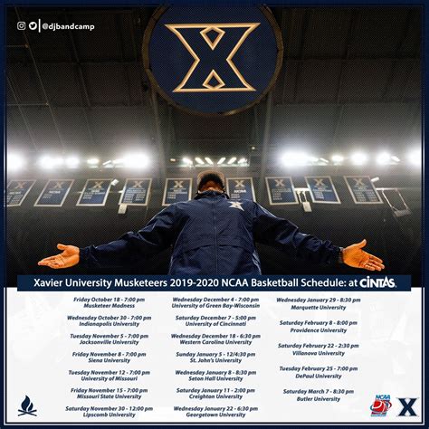 DJ Bandcamp’s 2019-2020 Xavier University NCAA Basketball Schedule ...