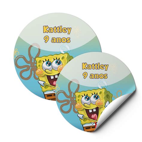 Adesivos Personalizados Tema Bob Esponja Festa Infantil Elo