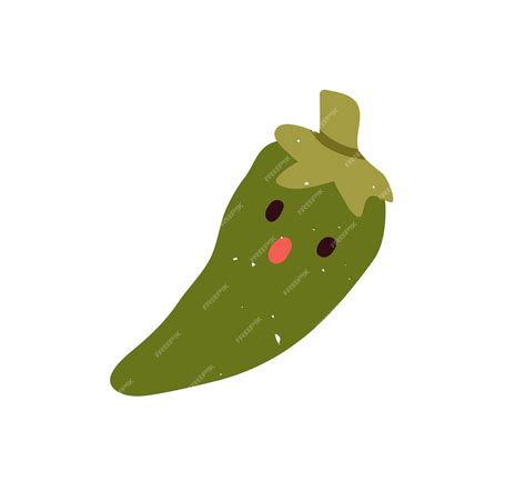 Premium Vector | Cute hot pepper with funny face expression, surprised