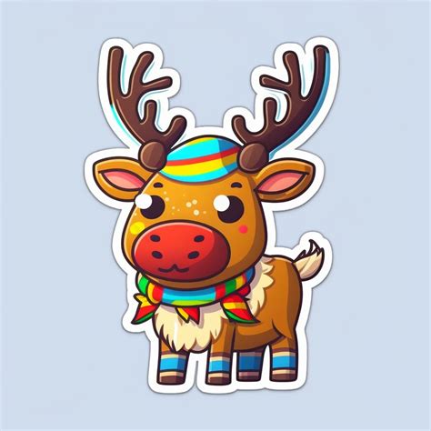 Christmas Reindeer Cartoon Drawing