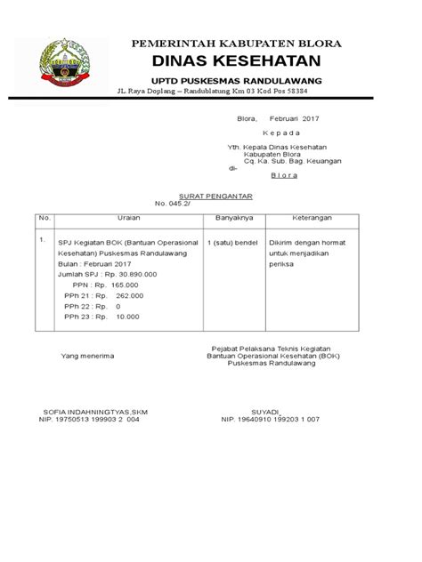 Surat Pengantar Spj Pdf